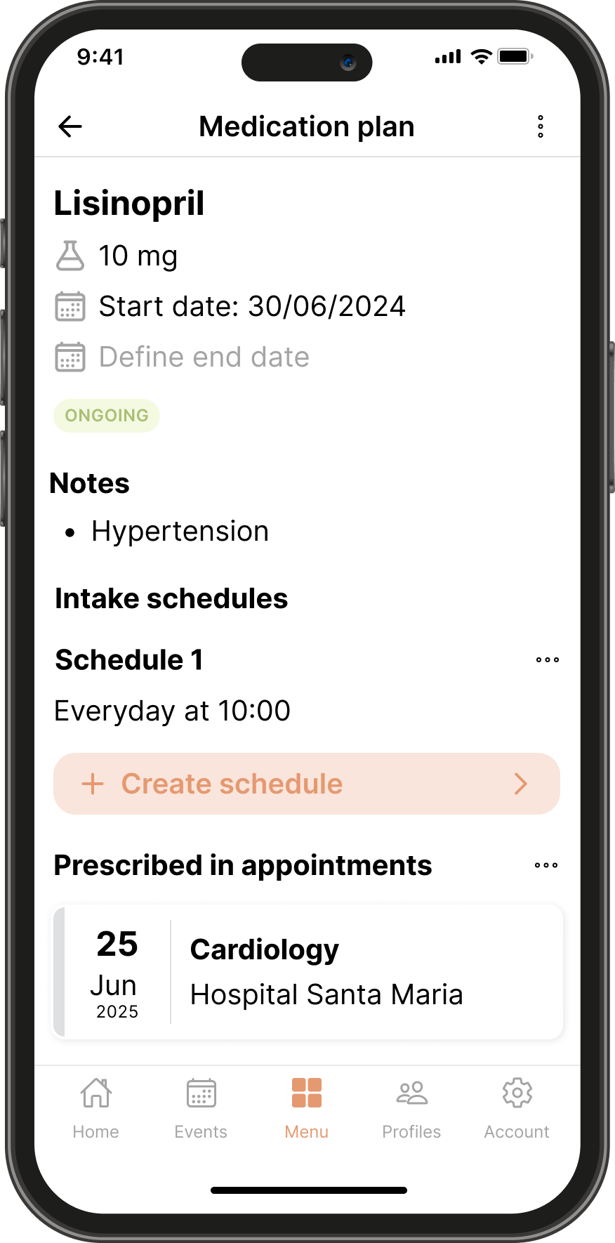 Track your symptoms, treatments and medication illustration