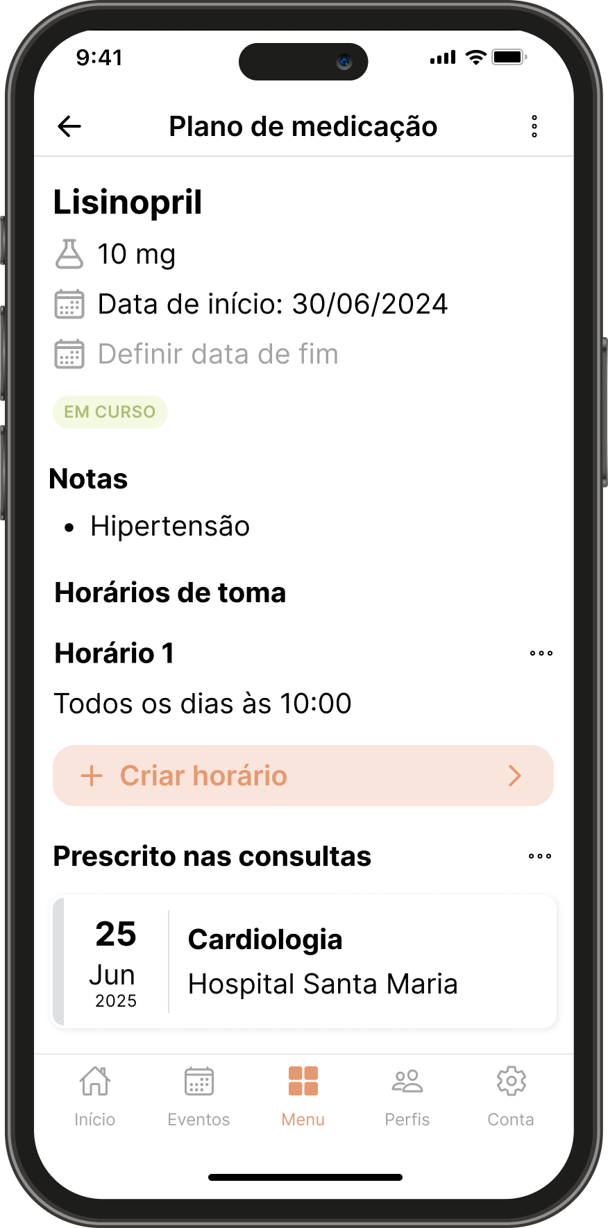 Acompanhe os seus sintomas, tratamentos e medicação illustration